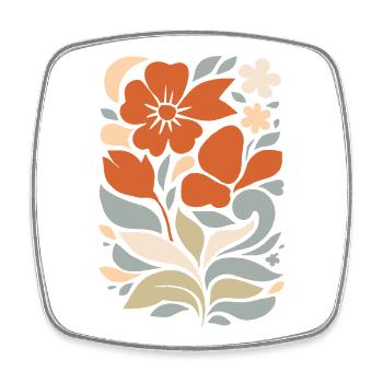 Abstract Floral Pattern Illustration - Square fridge magnet - white - Front
