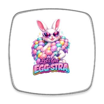 Easter Lets Get Egg-stra - Square fridge magnet - white - Front