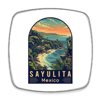 Explore Sayulita Mexico - Travel Art - Square fridge magnet - white - Front