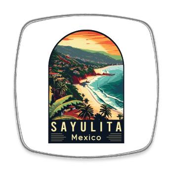 Découvrez le paradis tropical Sayulita Mexico - Magnet carré - blanc - Devant