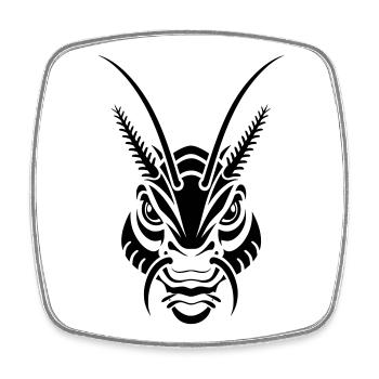 Mystische Insekten Maske Tattoo Stil - Viereckiger Kühlschrankmagnet - Weiß - Vorne