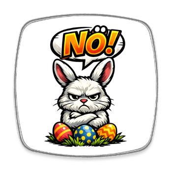 NÖ Hase Ostern Geschenk - Viereckiger Kühlschrankmagnet - Weiß - Vorne