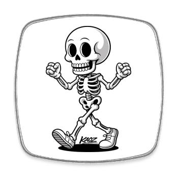 Dancing Skeleton Streetwear - Square fridge magnet - white - Front