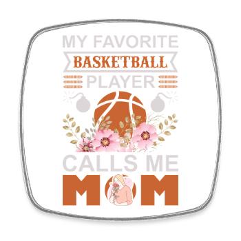 Mon joueur de basket préféré m’appelle Shirt de maman - Magnet carré - blanc - Devant