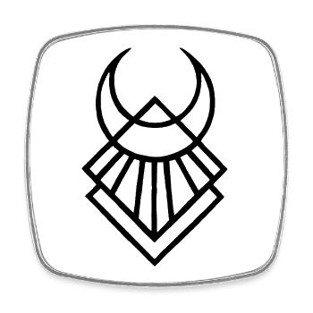 Black Egyptian Lunar Symbol - Square fridge magnet - white - Front
