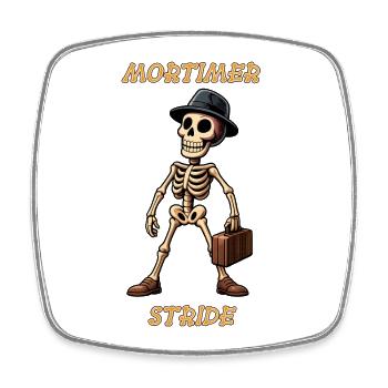 Mortimer Stride Skeleton Internet Animation Star - Square fridge magnet - white - Front