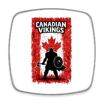 Kanadische Wikinger – Wikingerkrieger Kanada-Flagge - Viereckiger Kühlschrankmagnet - Weiß - Vorne