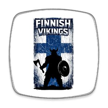 Finnische Wikinger – Flagge des Wikingerkriegers Finnlands - Viereckiger Kühlschrankmagnet - Weiß - Vorne