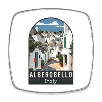 Entdecken Sie Alberobellos Trulli-Magie in Italien - Viereckiger Kühlschrankmagnet - Weiß - Vorne