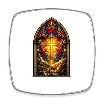 Auferstehung He is Risen Ostern Jesus - Viereckiger Kühlschrankmagnet - Weiß - Vorne