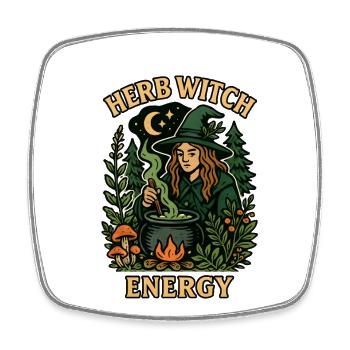 Herb Witch Energy - Square fridge magnet - white - Front
