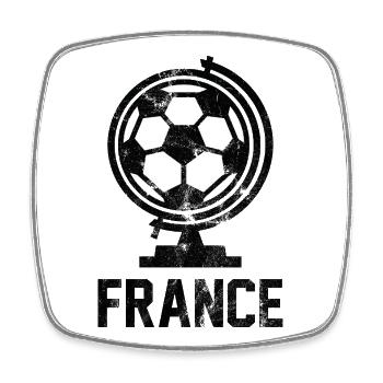 France Fussball  - Viereckiger Kühlschrankmagnet - Weiß - Vorne