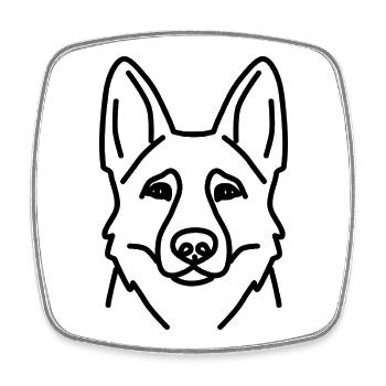 Kopf Schäferhund - Viereckiger Kühlschrankmagnet - Weiß - Vorne