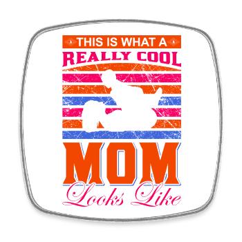 Really Cool Mom Shirt – Gift Idea - Square fridge magnet - white - Front