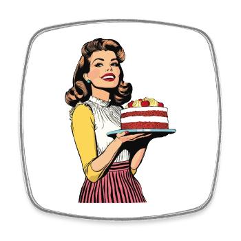 Cuisson Gâteau Cuisson Reine Cuisson Fée Boulanger Pop Art - Magnet carré - blanc - Devant