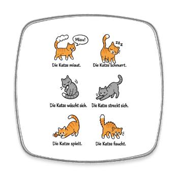 Katzenlaute Verspielte Katzenmotive - Viereckiger Kühlschrankmagnet - Weiß - Vorne