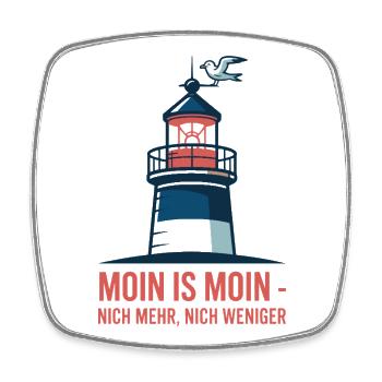  Moin Is Moin Nich Mehr Nich Weniger Nordsee - Viereckiger Kühlschrankmagnet - Weiß - Vorne