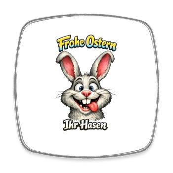 Frohe Ostern ihr Hasen lustiger Osterhase - Viereckiger Kühlschrankmagnet - Weiß - Vorne