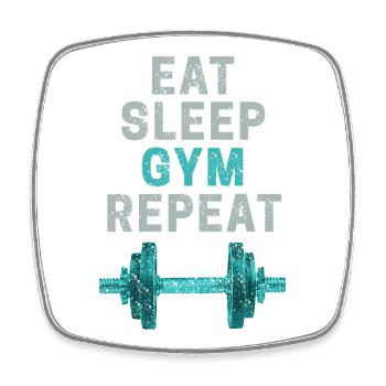 Eat Sleep Gym Repeat Fitnessstudio Bodybuilder - Viereckiger Kühlschrankmagnet - Weiß - Vorne
