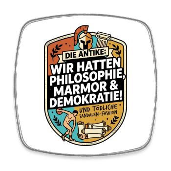 Antike Philosophie Demokratie Humor - Viereckiger Kühlschrankmagnet - Weiß - Vorne