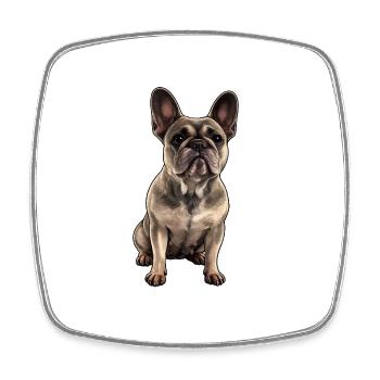 Bulldoggenblick Illustration - Viereckiger Kühlschrankmagnet - Weiß - Vorne