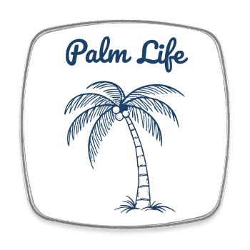 Palm Life Tropical Beach Summer Minimal Design - Viereckiger Kühlschrankmagnet - Weiß - Vorne