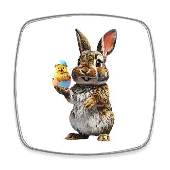Hare - Square fridge magnet - white - Front