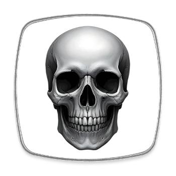 Totenkopf Skull Realistisches Tattoo Style Design - Viereckiger Kühlschrankmagnet - Weiß - Vorne