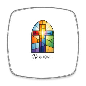 Er ist auferstanden Glaube He Is Risen Faith - Viereckiger Kühlschrankmagnet - Weiß - Vorne