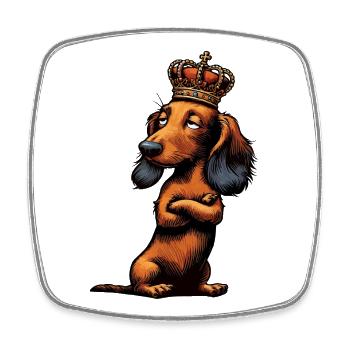 Long-haired Dachshund Dachshund Holder Dachshund Tekkel - Square fridge magnet - white - Front