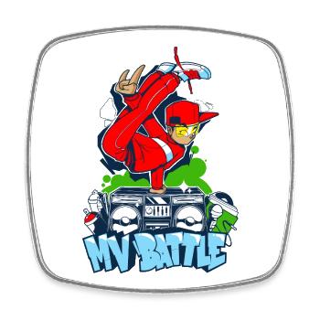 Breakdance  | B-Boy | Hip Hop - Viereckiger Kühlschrankmagnet - Weiß - Vorne