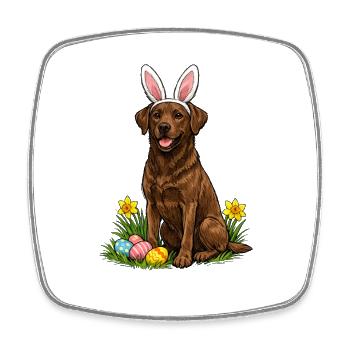Labrador de Pâques aux oreilles de lapin - Magnet carré - blanc - Devant