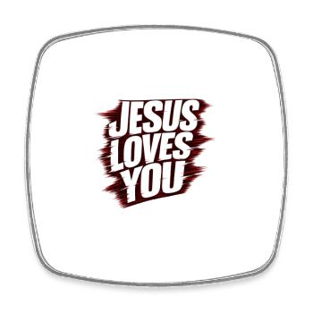 Jesus loves you - Viereckiger Kühlschrankmagnet - Weiß - Vorne