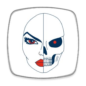 Death and its face - Square fridge magnet - white - Front