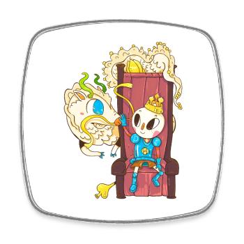 Dragon and onion - Square fridge magnet - white - Front