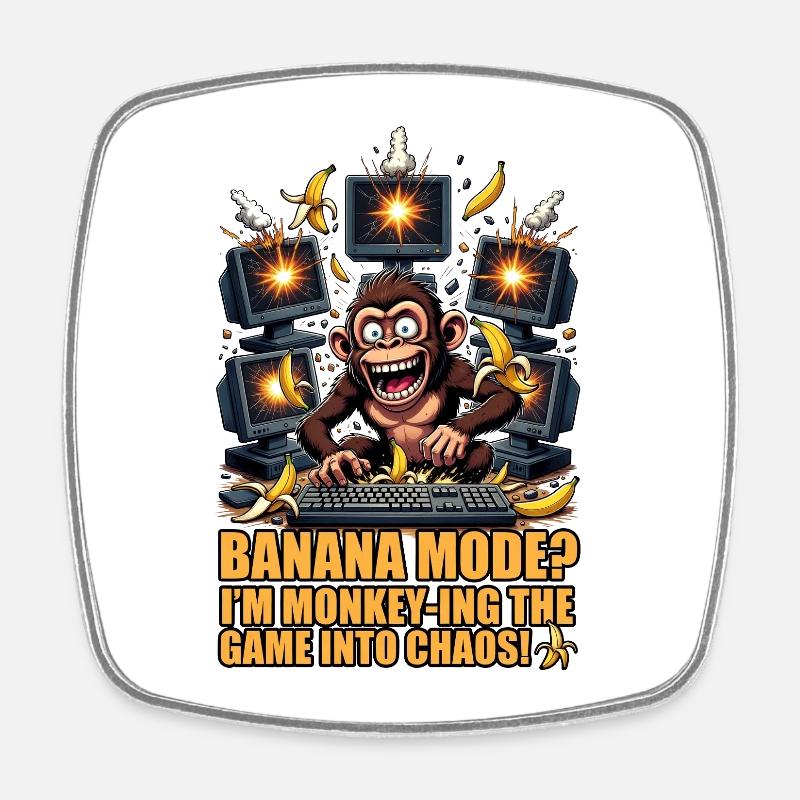 Banana Mode: Monkey Chaos in the game - Square fridge magnet - white