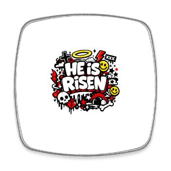 Il est Risen Graffiti Easter - Magnet carré - blanc - Devant