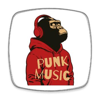 Gorilla Punk Musik Kapuzenpulli T-Shirt - Viereckiger Kühlschrankmagnet - Weiß - Vorne