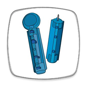 Lancets for Glucose test - Square fridge magnet - white - Front