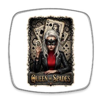 Queen of Spades: Poker Theme - Viereckiger Kühlschrankmagnet - Weiß - Vorne