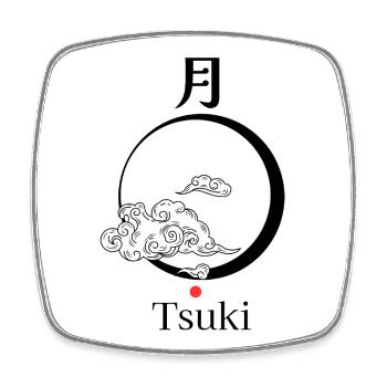 Tsuki – Japanischer Mond | Torii Apparel - Viereckiger Kühlschrankmagnet - Weiß - Vorne