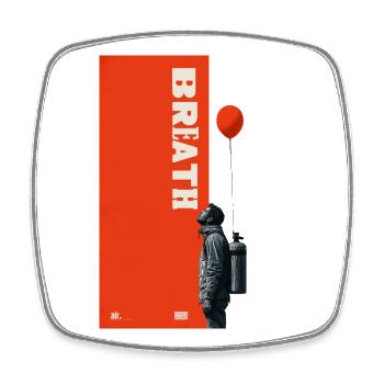 Breath natur - Square fridge magnet - white - Front