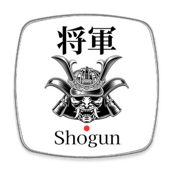 Shogun Kanji Kontrast - Viereckiger Kühlschrankmagnet - Weiß - Vorne