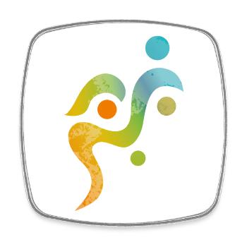 Yoga design_27 - Square fridge magnet - white - Front