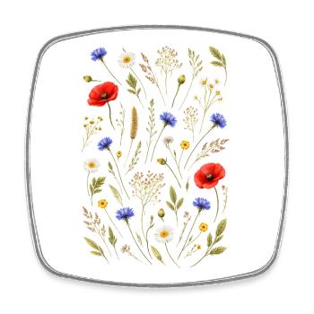 Bunte Wildblumen Illustration Natur Floral Design - Viereckiger Kühlschrankmagnet - Weiß - Vorne