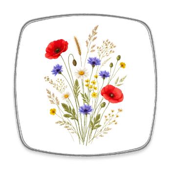 Bunter Wildblumenstrauß Natur Floral Design - Viereckiger Kühlschrankmagnet - Weiß - Vorne