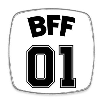 bff_01_best_friends - Viereckiger Kühlschrankmagnet - Weiß - Vorne