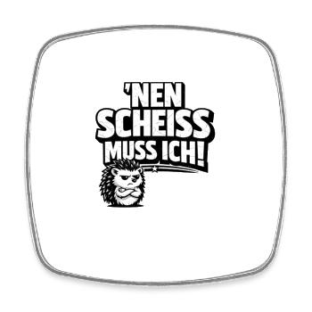 Nen Scheiss Muss Ich Igel - Viereckiger Kühlschrankmagnet - Weiß - Vorne