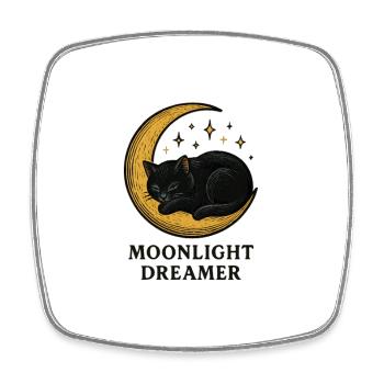 Moonlight Dreamer Cat - Square fridge magnet - white - Front