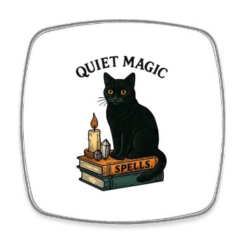 Silent Magic Cat - Square fridge magnet - white - Front